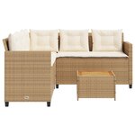 vidaXL Canapé de jardin avec table et coussins en forme de L beige
