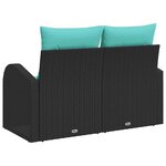 vidaXL Canapé de jardin Noir 124 x 62 x 85cm polyrotin