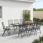 vidaXL Ensemble de salle à manger pour jardin 9 Pièces Anthracite