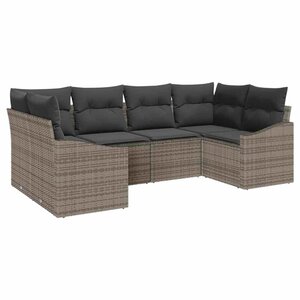 vidaXL Ensemble de canapé de jardin avec coussin 6 Pièces Gris