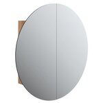 vidaXL Armoire de salle de bain miroir rond et LED Chêne 54x54x17 5 cm