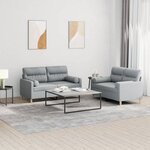 vidaXL Ensemble de canapés 2 Pièces coussins gris clair tissu