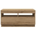 vidaXL Meuble TV avec lumières LED chêne artisanal bois d'ingénierie