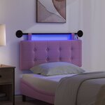 vidaXL Tête de lit suspendue Avec lumière LED Rose Tissu