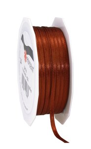 Satin double face 50-m-rouleau 3 mm cannelle