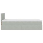 vidaXL Cadre de lit ottoman et matelas gris clair 100x200 cm velours