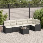 Ensemble de Canapé de Jardin vidaXL 6 Pièces avec Coussins en Rotin Marron