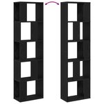 Bibliothèque 5 niveaux Chêne noir 45x23 5x162 5 cm Bois d'ingénierie