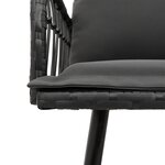 Ensemble de canapé de jardin 4 pièces avec coussins en poly rotin noir
