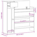 vidaXL Armoire à chaussures gris béton bois d'ingénierie