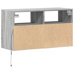 vidaXL Meuble TV mural avec lumières LED sonoma gris 80x31x45 cm