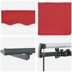 Store rétractable manuel vidaXL avec LED Rouge 350x250 cm