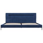 vidaXL Cadre de lit avec LED sans matelas bleu tissu 180x200 cm