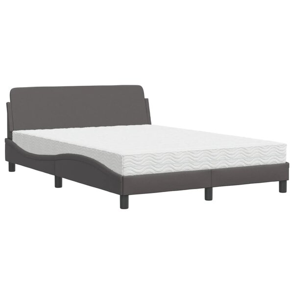 vidaXL Lit avec matelas Dover gris 120x200 cm similicuir