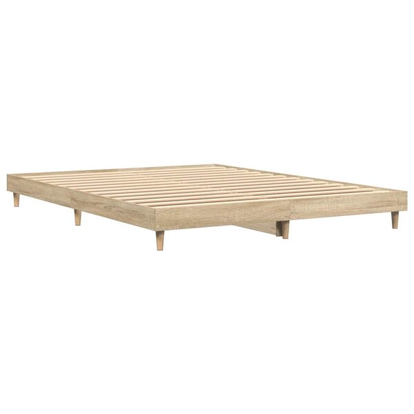 vidaXL Cadre de lit sans matelas chêne sonoma 135x190 cm