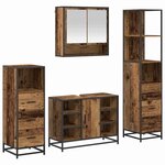 vidaXL Ensemble de mobilier de salle de bain 4 Pièces Bois Ancien