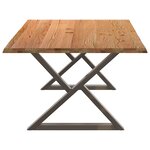 vidaXL Table à manger avec bord naturel 220x120x74cm bois massif chêne