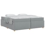 vidaXL Cadre de lit avec matelas Gris clair 200 x 200 cm tissu