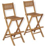 vidaXL Mobilier de bistro 3Pièces et chaises pliables Bois de teck solide