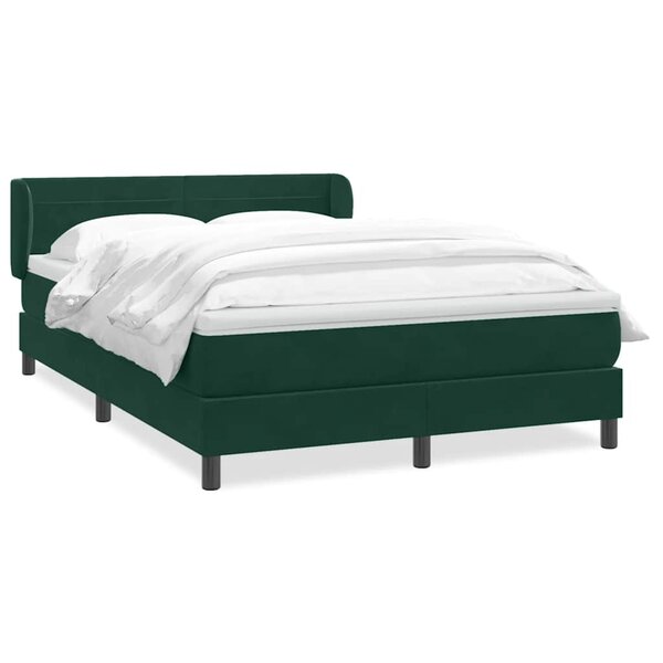 vidaXL Sommier à lattes de lit et matelas vert foncé 160x220cm velours