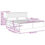 vidaXL Cadre de lit avec tête de lit Noir 180 x 200 cm Pin massif