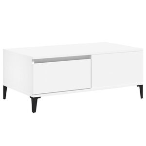 vidaXL Table basse Blanc 90x50x36 5 cm Bois d'ingénierie