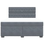 vidaXL Sommier à lattes de lit et matelas Gris foncé 180x200cm Velours