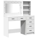 vidaXL Ensemble de Coiffeuse 2 Pièces avec Lumières LED en Bois Blanc