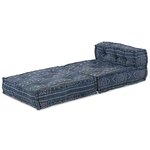 vidaXL Pouf Géométrique Indigo 70 x 70 x 54 cm tissu