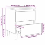 vidaXL Meubles de lit avec tiroir 2 Pièces Chêne noir 40 x 35 x 50 cm