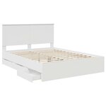 vidaXL Cadre de lit avec tiroir Blanc 150 x 200 cm Bois Ingénierie