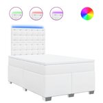 vidaXL Sommier à lattes de lit avec matelas blanc 120x190cm similicuir