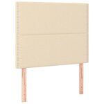 vidaXL Sommier à lattes de lit et matelas et LED Crème 80x200cm Tissu