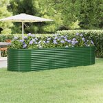 vidaXL Lit surélevé de jardin Acier enduit de poudre 322x100x68cm Vert