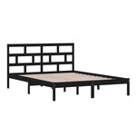 vidaXL Cadre de lit sans matelas noir bois massif
