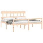 vidaXL Lit pour personne âgée et tête de lit 200x200 cm bois massif