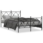 vidaXL Cadre de lit métal sans matelas avec pied de lit noir 120x200cm