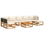 vidaXL Salon de jardin avec coussins 8 Pièces bois massif d'acacia