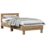 vidaXL Cadre de lit Chêne artisanal 203 x 95 x 70 cm Bois d'ingénierie