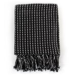 vidaXL Couverture coton à carrés 220x250 cm Noir