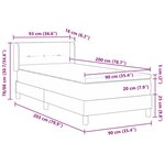 vidaXL Lit box spring avec matelas gris clair  90 x 200 cm  en tissu.