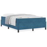 vidaXL Cadre de lit Bleu foncé et blanc 140 x 190 cm Velours
