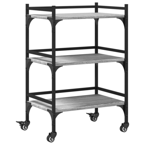 vidaXL Chariot de cuisine sonoma gris 50x35x75 5 cm bois d'ingénierie