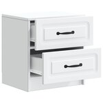 vidaXL Cabinet de chevet Blanc 43 x 34 5 x 44 5 cm Bois d'ingénierie