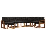 vidaXL Ensemble de canapés d'extérieur 8 pc Naturel et Noir