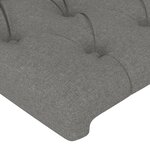 vidaXL Tête de lit avec oreilles Gris foncé 147x23x118/128 cm Tissu