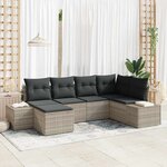 vidaXL Ensemble de canapé de jardin 6 Pièces Gris clair 264 x 154 x 85 cm