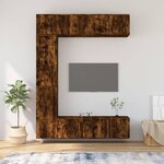 vidaXL Ensemble de meubles TV 7 Pièces Chêne fumé Bois d'ingénierie