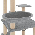 vidaXL Arbre à chat avec griffoirs en sisal gris clair 141 cm