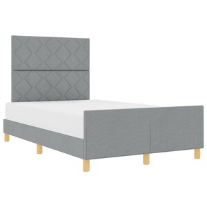 vidaXL Cadre de lit avec tête de lit Gris clair 120 x 190 cm tissu